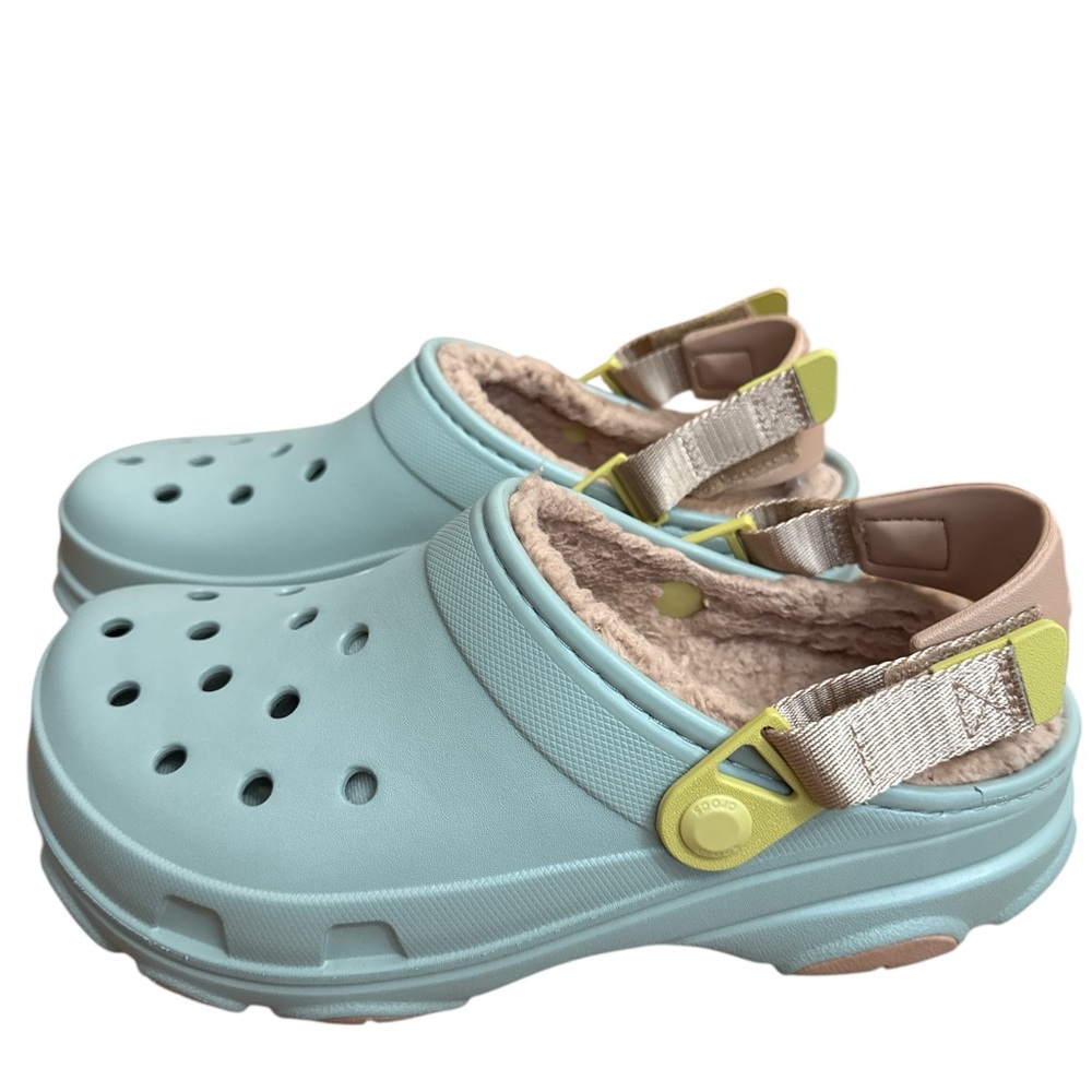 Crocs All Terrain Lined Clog Adult Unisex Men’s Size 7‎ Women’s 9 Gray/Coral